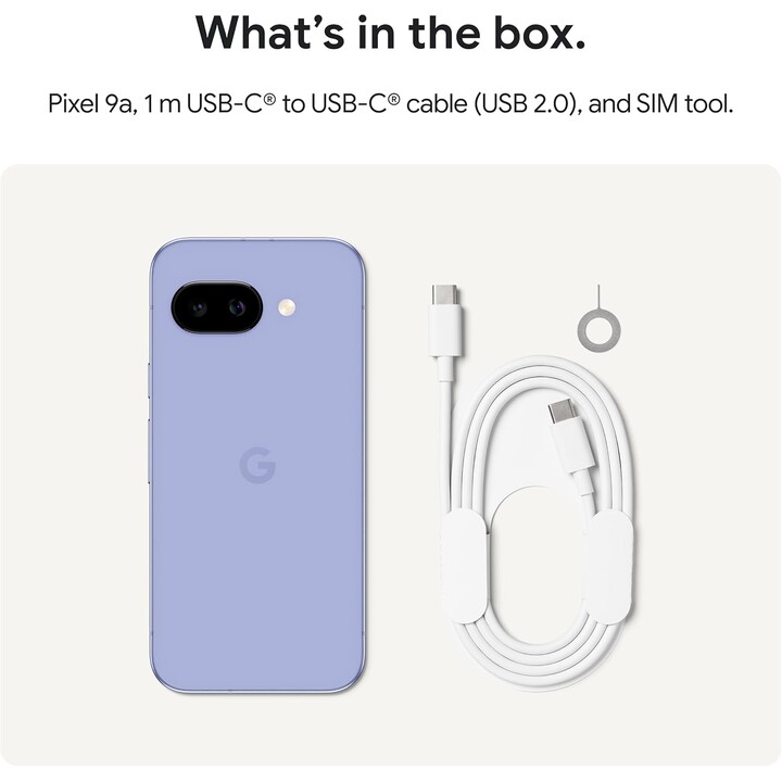 Google Pixel 9a, 8+256GB, 5G, AI Camera, Bluetooth, WiFi 6E, USB, NFC, Iris Púrpura