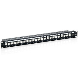 Patch panel vacio cat.6 apantallado 24 puertos keystone 1u