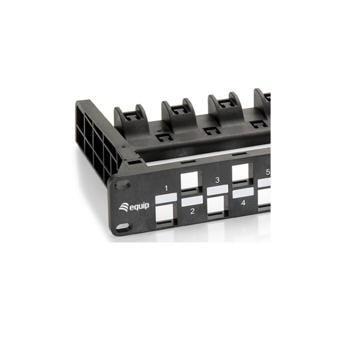 Empty patch panel cat.6a 24 ports keystone 1u