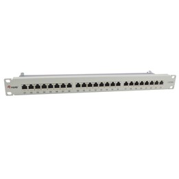 24-Port-Patchpanel der Kategorie 6A, geschirmt, hellgrau