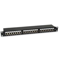 24-port Category 6 shielded patch panel, black