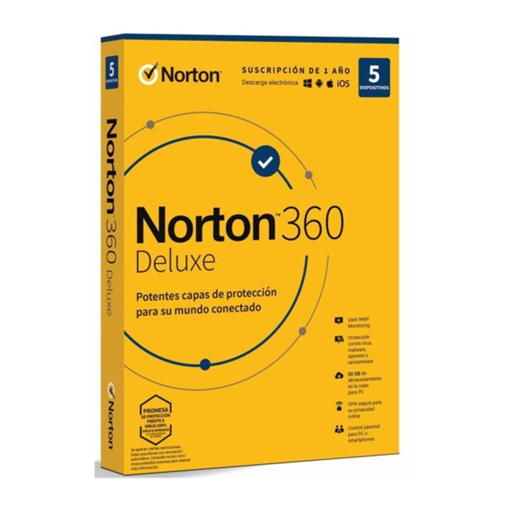 Norton 360 deluxe 50gb portugues 1 user 5 device 12mo box