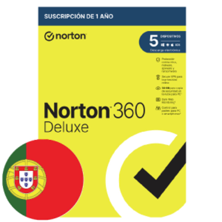 Norton 360 deluxe 50gb portugues 1 user 5 device 12mo box