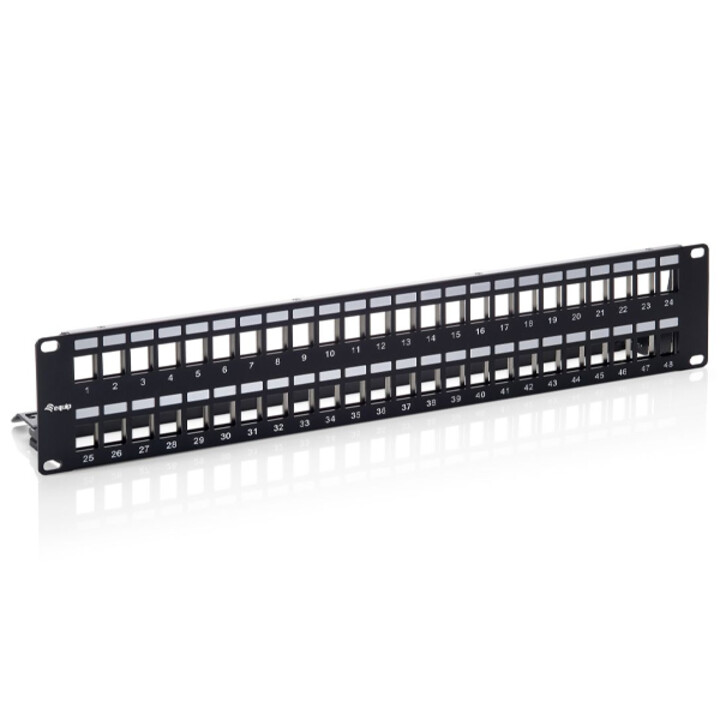 Patch panel vacio cat.6 apantallado 48 puertos keystone 2u