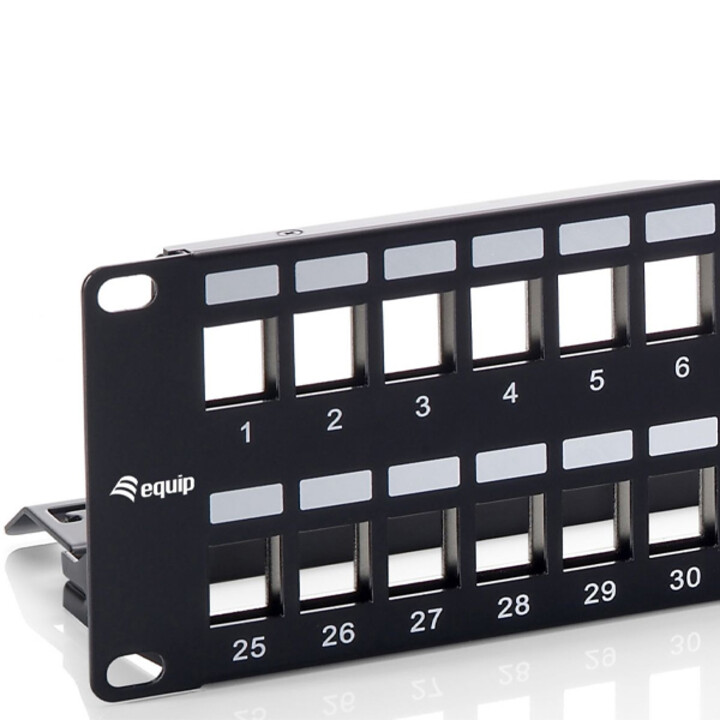 Cat.6 shielded 48-port keystone patch panel, 2U