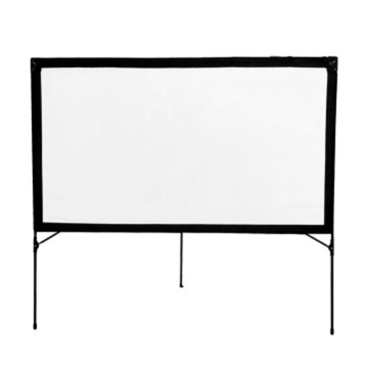 Tragbare Wandleinwand ca. 77" 183x102 cm faltbarer Rahmen doppelseitige Projektion Tragetasche