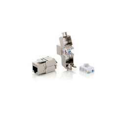 Kit 8 pcs female connector rj45 sftp cat6a keystone tool free