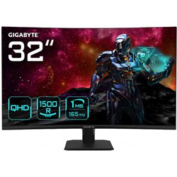 Tela Gigabyte Gs32qc para Pc 80 Cm (31,5") 2560 X 1440 Pixels Quad Hd Lcd Preto