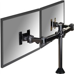 Brazo para dos monitores Neomounts FPMA-D960DG, 10-27 pulgadas, 0-8 kg/pantalla, negro