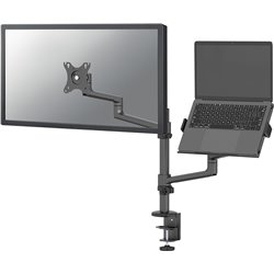 Neomounts Next Lite DS20-425BL2 braccio singolo con supporto per laptop, 17-27 pollici, 0-8 kg, nero
