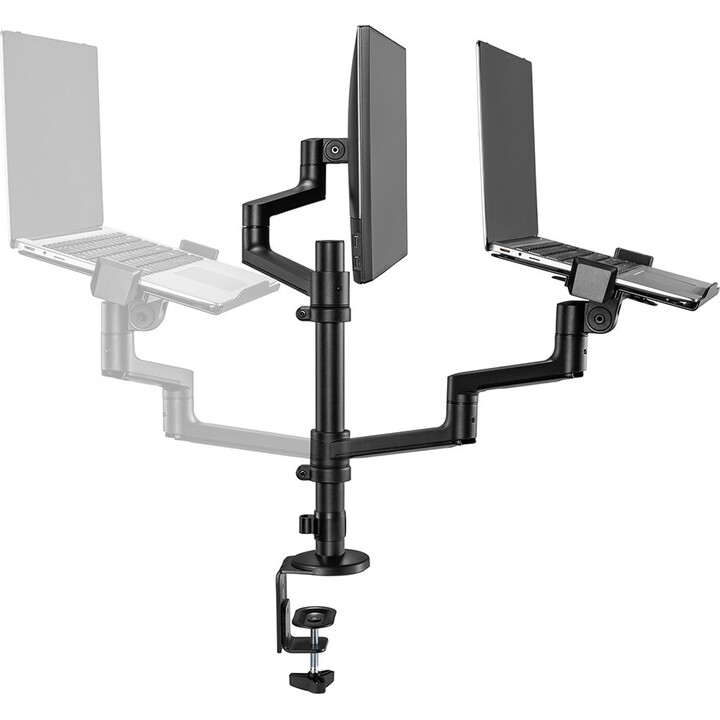 Neomounts NEXT Lite DS20-425BL2 Brazo para un monitor con soporte para portátil, 17-27 pulgadas, 0-8 kg, negro