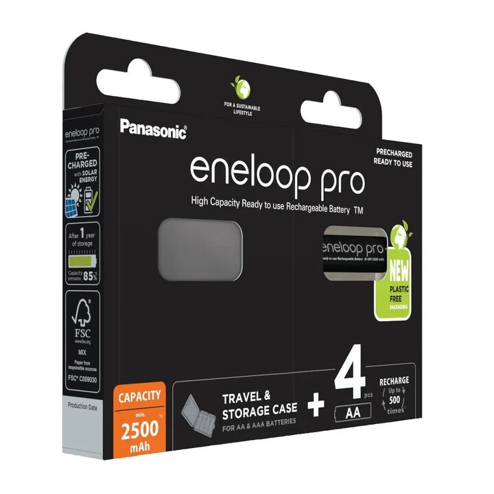 PANASONIC ENELOOP PRO AA 2500mAh 4 szt + caixa