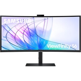 Samsung ViewFinity S6 S34C652VAU Monitor profissional ultrapanorâmico curvo de 34 / UWQHD/ Webcam/ Multimídia/ Preto