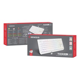 GENESIS Thor 230 TKL clavier Jouer USB + RF Wireless + Bluetooth QWERTY Anglais américain Blanc