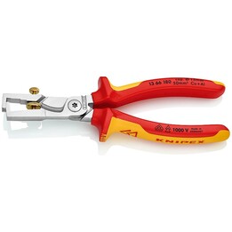 KNIPEX StriX Insulation strippers with cable shears, Length 180 mm, Surface lacquered, multi-component grips