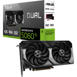 ASUS NVIDIA GeForce RTX 5060 Ti 8GB GDDR7 128 bit PCIE 5.0 16x Dual Slot Fansink 1xHDMI 3xDisplayPort DUAL-RTX506
