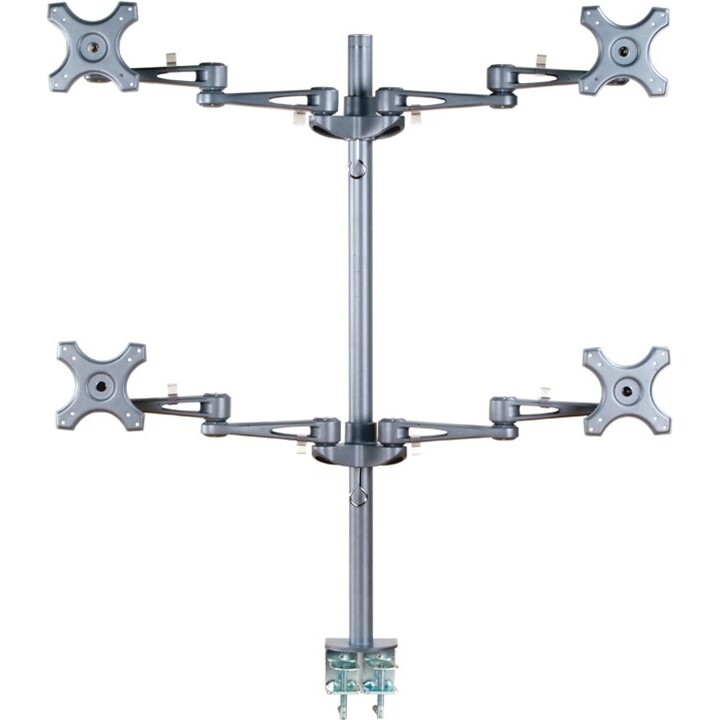 Neomounts FPMA-D935D4 Brazo de monitor para 4 pantallas, 10-27 pulgadas, 0-6 kg/pantalla, plateado