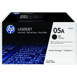 HP Pack 2 unidades toner originales ce505d 05a 4.600 paginas Negro