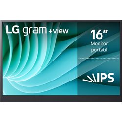 Moniteur LED portable LG gram +view 16MR70.ASDWU avec couvercle 40,6 cm (16") (WQXGA, 16:10, antireflet, 2x USB-C)