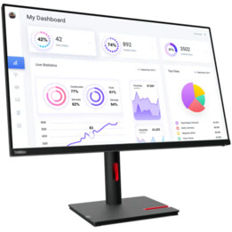 Monitor LENOVO T32p-30 negro con pantalla IPS de 31,5" y resolución 4K Ultra HD