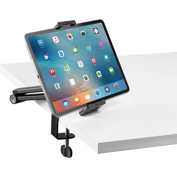 Neomounts DS15-545BL1 Tablet Halter Desk Klemme, 4,7-12,9 Zoll, universell, vollständige Bewegung, Schwarz