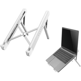 NEOMOUNTS NSLS010 Stand d'ordinateur portable, 11-17 pouces, max 5 kg, 6 positions de hauteur, pliables, compactes, argent