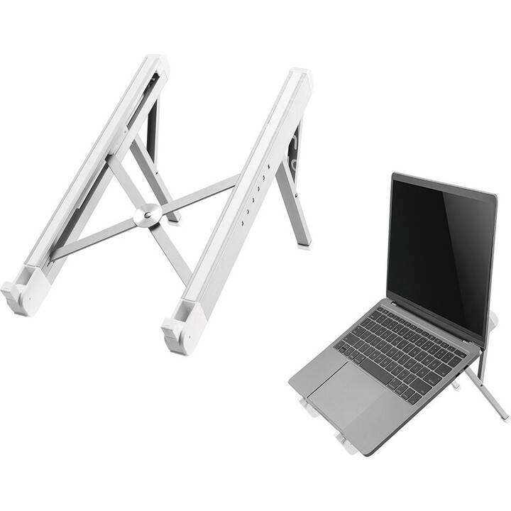 NSLS010 Laptop NSLS010, 11-17 polegadas, máximo 5 kg, 6 posições de altura, dobrável, compacto, prata