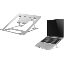 Neomounts NSLS085SILVER Soporte para portátil, 10-17 pulgadas, máx. 5 kg, 6 posiciones de altura, plateado