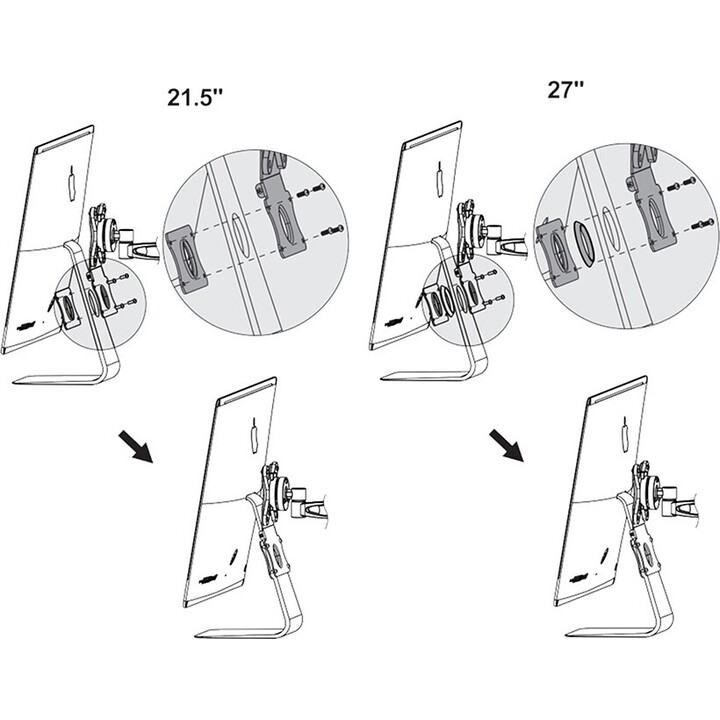 Neomounts FPMA-VESAMAC2127 Adaptador VESA para iMac, máx. 15 kg, VESA 75x75-100x100, plateado