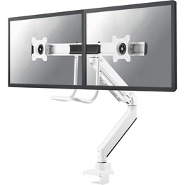 Neomounts Nm-D775DXWHITE Dual Cross Buss Monitor Arm, 10-32 Zoll, 1-8 kg/Bildschirm, Gasfeder, Weiß