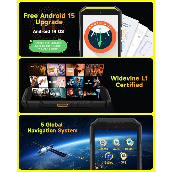 ULEFONE ARMOR X32, 12 GB + 128GB/2TB, 48MP + 20MP, Visão noturna, 5,65 polegadas, 5500mAh IP68, NFC, verde