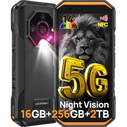 Ulefone Armor X32 Pro, 16GB+256GB/SD-2TB, teléfono inteligente 5G, 64MP+16MP+25MP cámara, 5.65 pulgadas, 5500mAh, NFC, naranja