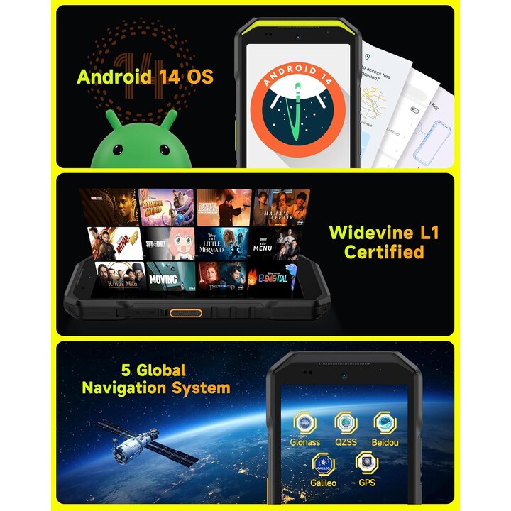 ULEFONE ARMOR X32 PRO, 16GB+256GB/SD-2TB, 5G Smartphone, 64mp+16mp+25mp Câmera, 5,65 polegadas, 5500mAh, NFC, laranja