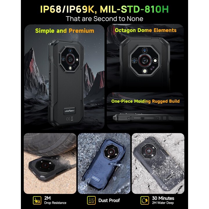 ULEFONE ARMOR X32 PRO, 16GB+256GB/SD-2TB, 5G Smartphone, 64mp+16mp+25mp Câmera, 5,65 polegadas, 5500mAh, NFC, laranja