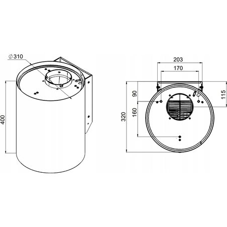 MAAN ELBA Campana extractora de cocina Mini WPB 431 Satinado