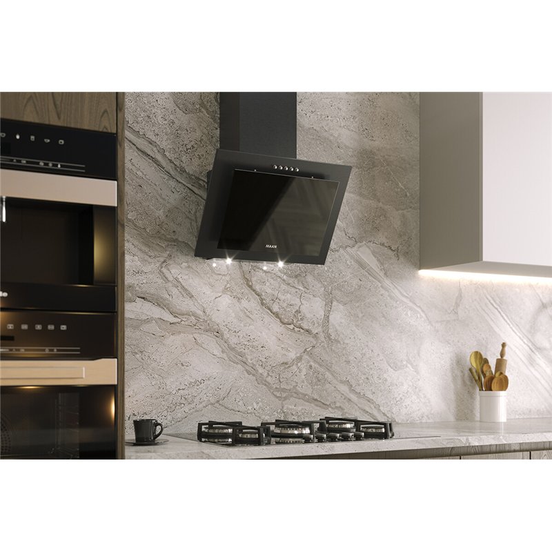 Maan hotte aspirante de cuisine Auvent vertical Pg 60 Noir mat