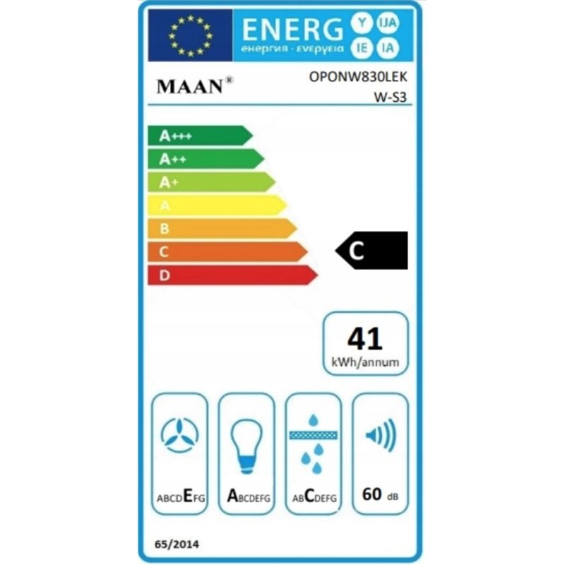 Maan Ponza Hotte aspirante de cuisine W 830 Noir