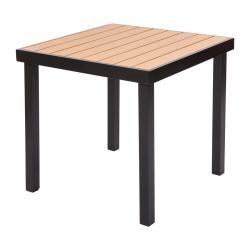 Mesa de jardín IZZY 4 plazas 79x79x74 marrón/negro