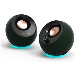 Creative Pebble Pro Minimalist 2.0 USB-C Speakers with Bluetooth 5.3 and RGB Lighting, Clear Dialog