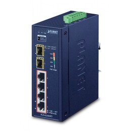 PLANET IGS-624HPT Gigabit Ethernet non gestito (10/100/1000) Power over Ethernet (PoE) Blu