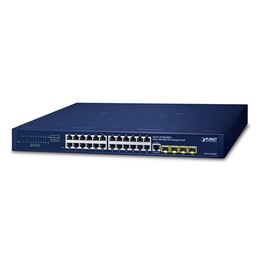 PLANET IPv4/IPv6, 24-Port Managed L2/L4 Gigabit Ethernet (10/100/1000) 1U Blue