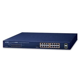 PLANET GSW-1820HP Unmanaged Gigabit Ethernet (10/100/1000) Power over Ethernet (PoE) 1U Blue