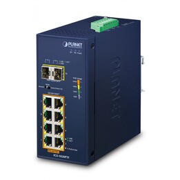 PLANET IP30 Ind 8-P 10/100/1000T Unmanaged Gigabit Ethernet (10/100/1000) Power over Ethernet (PoE) Blue