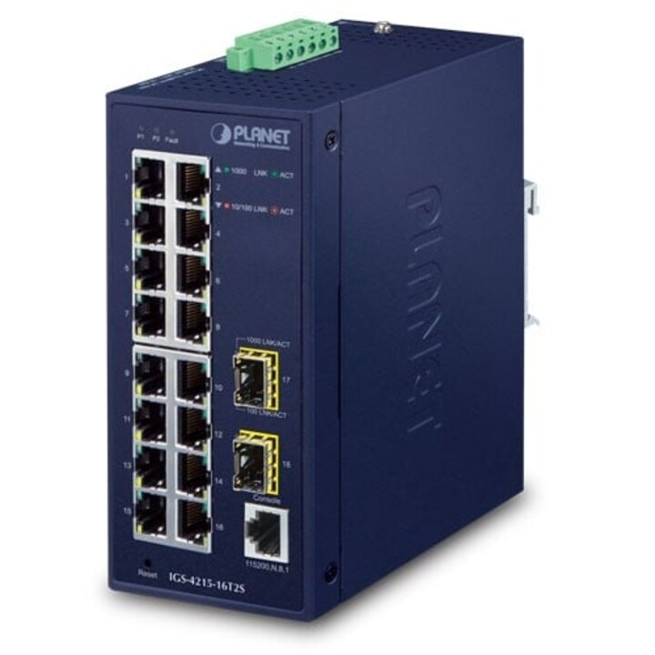 PLANET IGS-4215-16T2S Switch Gerenciável L2/L4 Gigabit Ethernet (10/100/1000) Azul