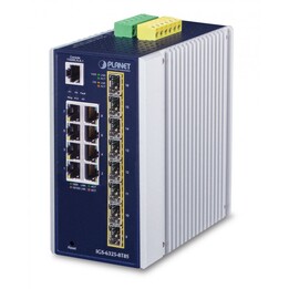 PLANET IP30 Industrial L3 8 porte Gigabit Ethernet gestito (10/100/1000) blu, bianco