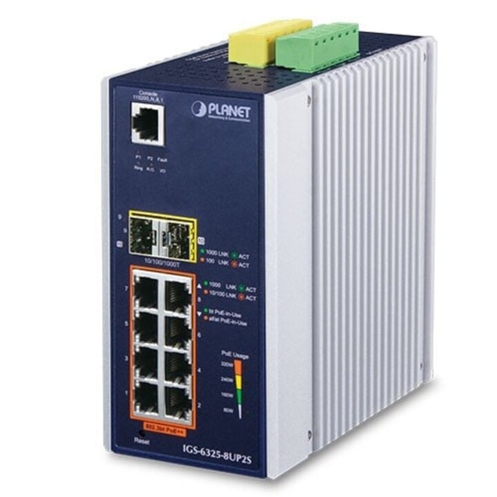 PLANET IGS-6325-8UP2S Managed L3 Gigabit Ethernet (10/100/1000) Power over Ethernet (PoE) Aluminum, Black