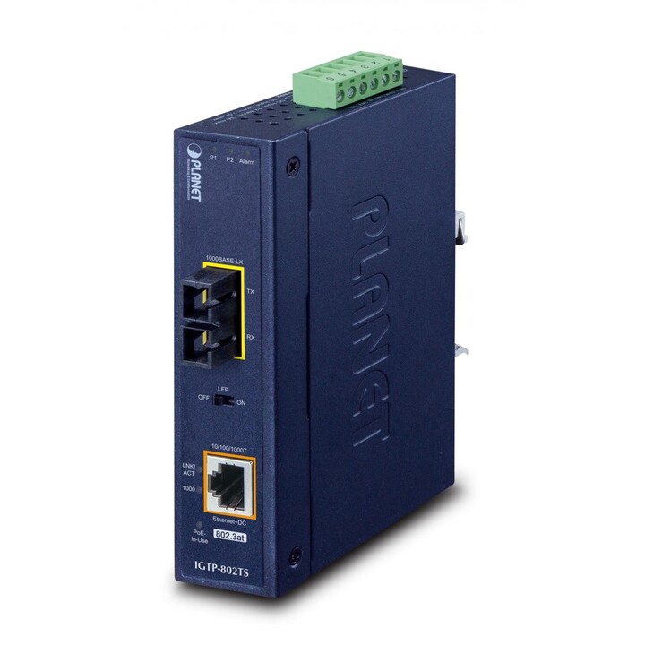 PLANET IP30 Industrieller 10/100/1000BAS Medienkonverter 1000 Mbit/s Blau