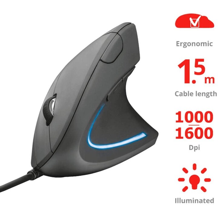 Trust Verto Ergonomic Noir