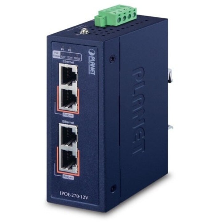 PLANET IPOE-270-12V switch Energía sobre Ethernet (PoE) Azul