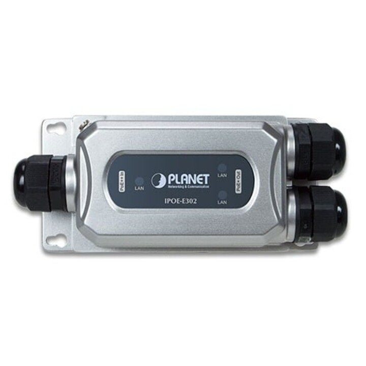 PLANET IPOE-E302 ampliador de red Transmisor de red Negro, Gris 10, 100, 1000 Mbit/s